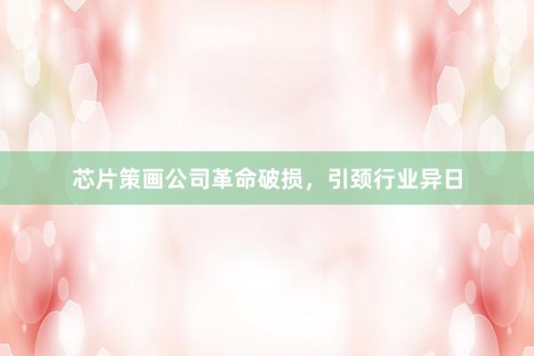 芯片策画公司革命破损，引颈行业异日