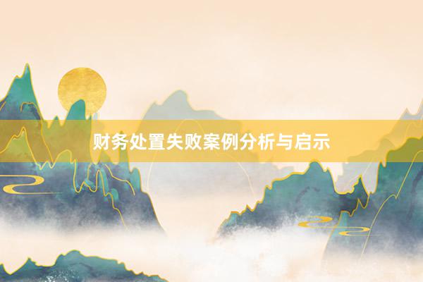 财务处置失败案例分析与启示